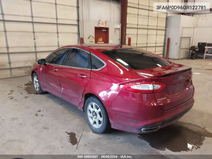 2016 Ford Fusion Titanium VIN: 3FA6P0D96GR122781 Lot: 39582607