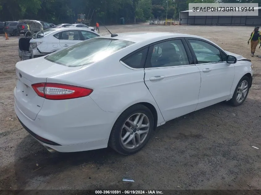 2016 Ford Fusion Se VIN: 3FA6P0H73GR119944 Lot: 39610591