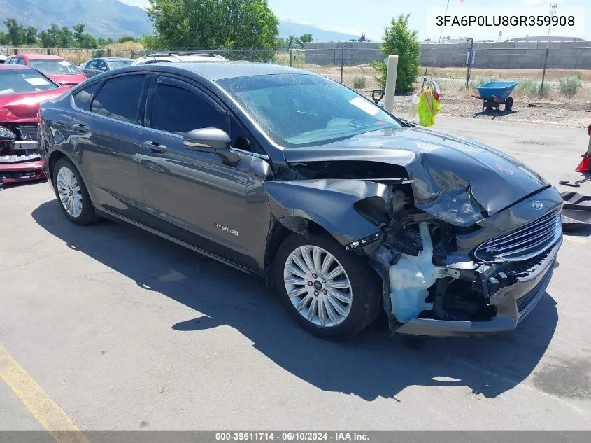 2016 Ford Fusion Hybrid Se VIN: 3FA6P0LU8GR359908 Lot: 39611714