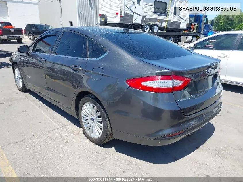 2016 Ford Fusion Hybrid Se VIN: 3FA6P0LU8GR359908 Lot: 39611714