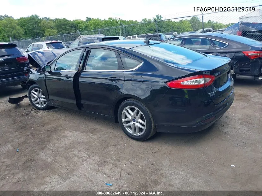 2016 Ford Fusion Se VIN: 1FA6P0HD2G5129549 Lot: 39632649