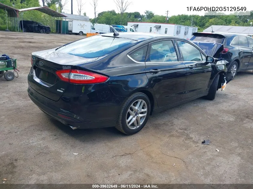 2016 Ford Fusion Se VIN: 1FA6P0HD2G5129549 Lot: 39632649