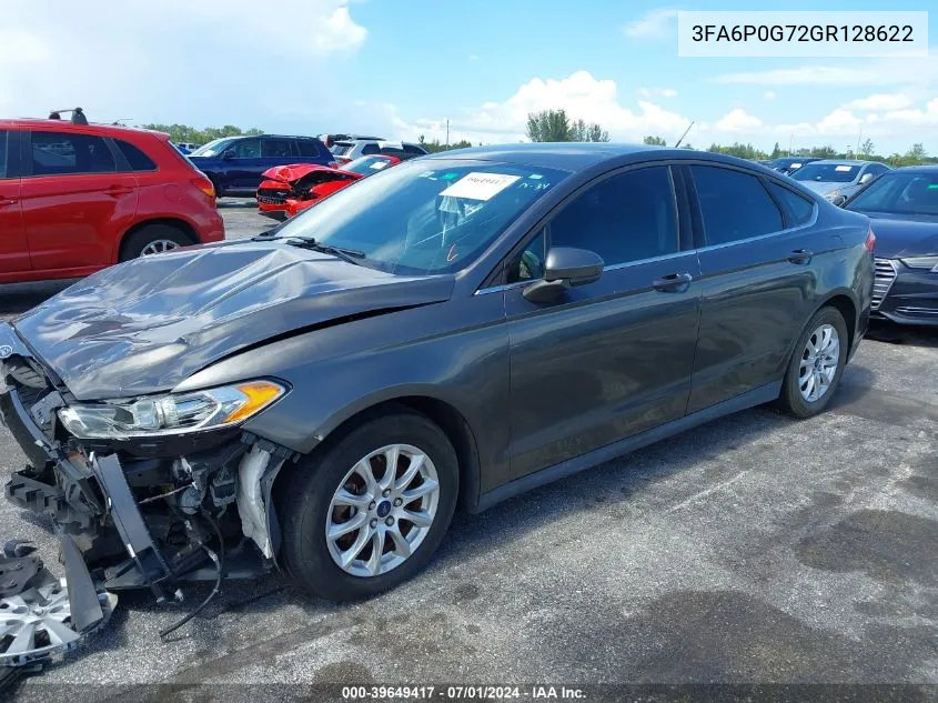 2016 Ford Fusion S VIN: 3FA6P0G72GR128622 Lot: 39649417