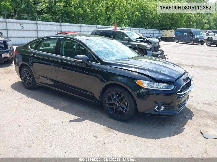 2016 Ford Fusion Se VIN: 1FA6P0HD8G5112352 Lot: 39655332