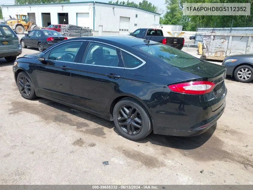 2016 Ford Fusion Se VIN: 1FA6P0HD8G5112352 Lot: 39655332