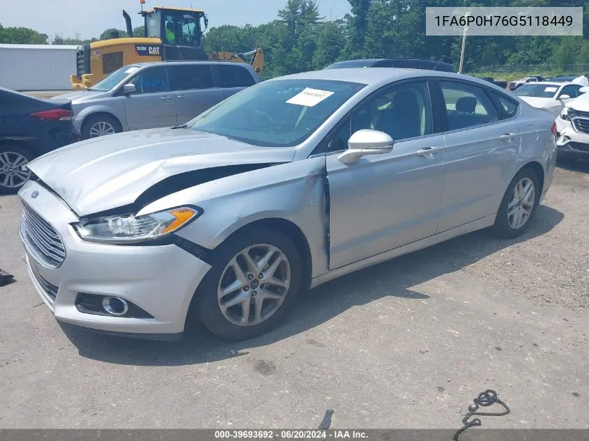 2016 Ford Fusion Se VIN: 1FA6P0H76G5118449 Lot: 39693692