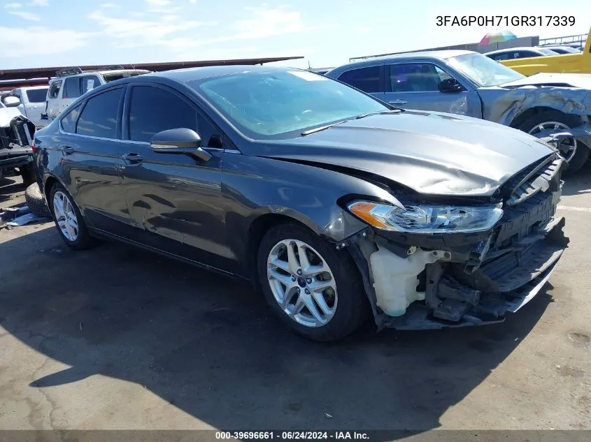 2016 Ford Fusion Se VIN: 3FA6P0H71GR317339 Lot: 39696661