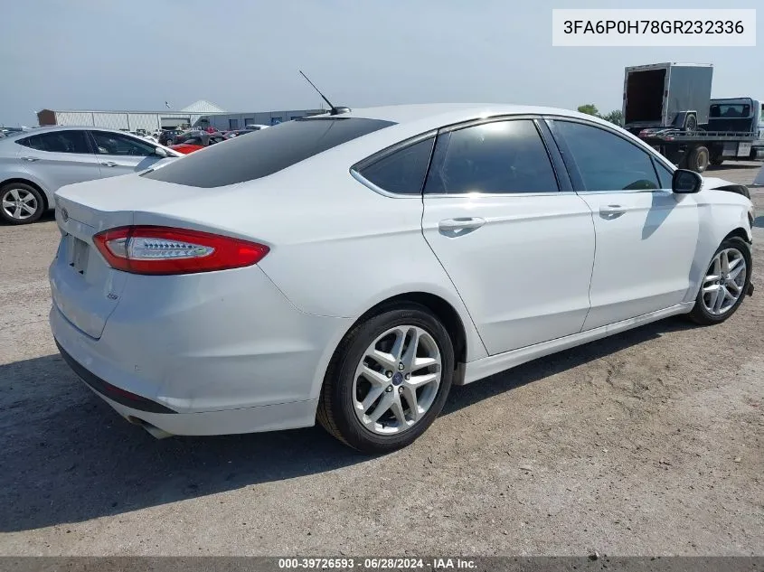 3FA6P0H78GR232336 2016 Ford Fusion Se