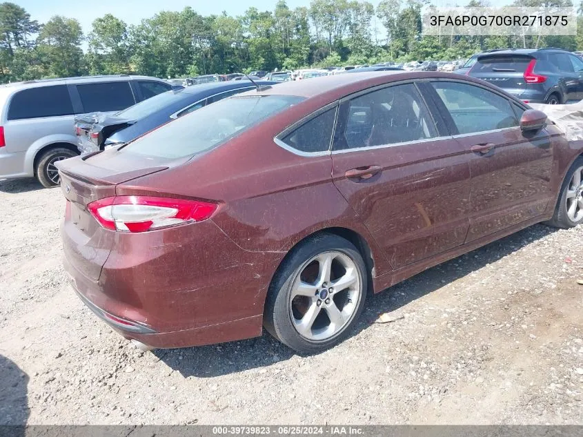 2016 Ford Fusion S VIN: 3FA6P0G70GR271875 Lot: 39739823