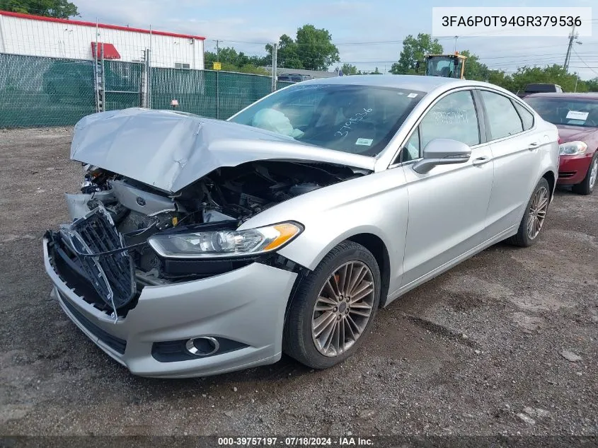 3FA6P0T94GR379536 2016 Ford Fusion Se