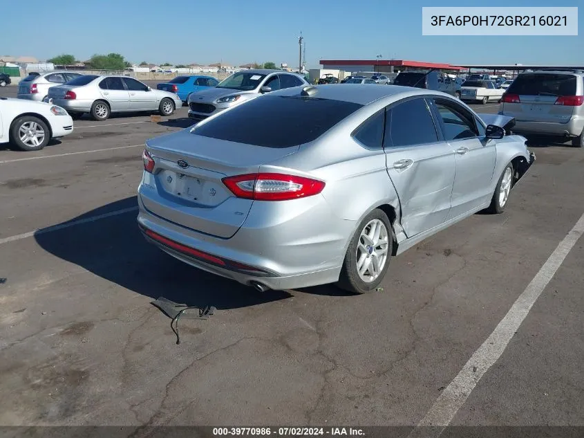 3FA6P0H72GR216021 2016 Ford Fusion Se