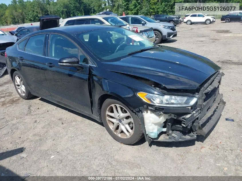 2016 Ford Fusion Se VIN: 1FA6P0HD5G5126077 Lot: 39772186