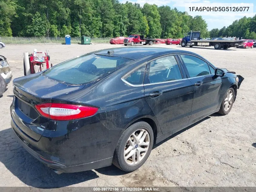 2016 Ford Fusion Se VIN: 1FA6P0HD5G5126077 Lot: 39772186