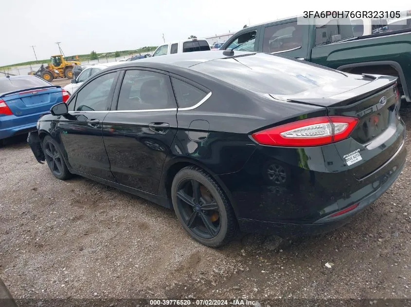 2016 Ford Fusion Se VIN: 3FA6P0H76GR323105 Lot: 39776520