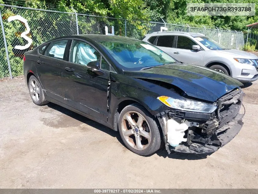 2016 Ford Fusion Se VIN: 3FA6P0H73GR393788 Lot: 39778217