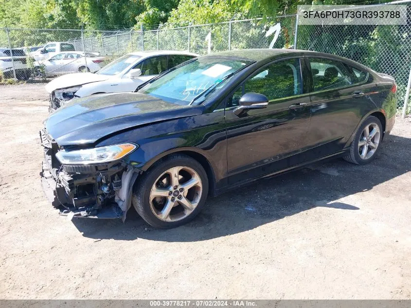 2016 Ford Fusion Se VIN: 3FA6P0H73GR393788 Lot: 39778217