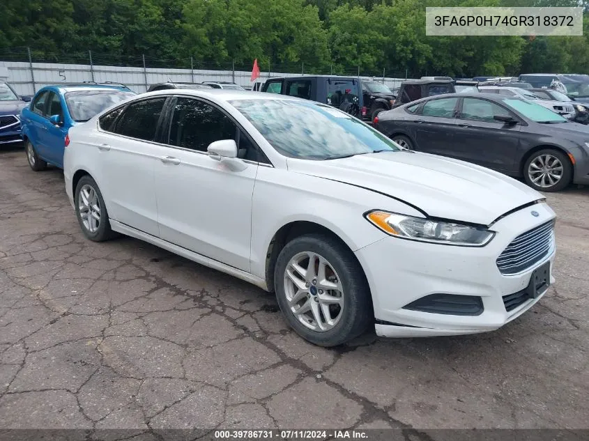 3FA6P0H74GR318372 2016 Ford Fusion Se