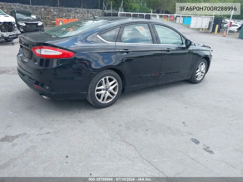 2016 Ford Fusion Se VIN: 3FA6P0H70GR288996 Lot: 39786994