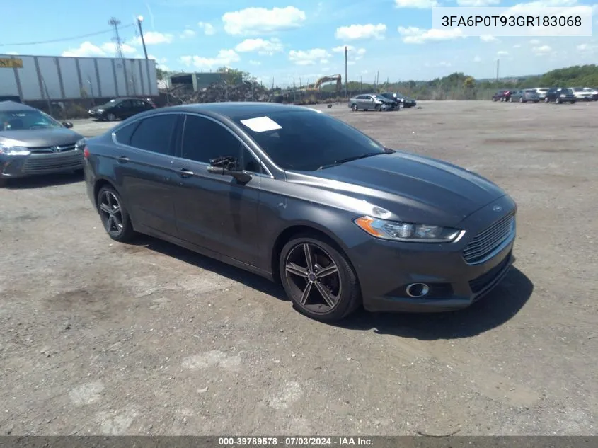 2016 Ford Fusion Se VIN: 3FA6P0T93GR183068 Lot: 39789578