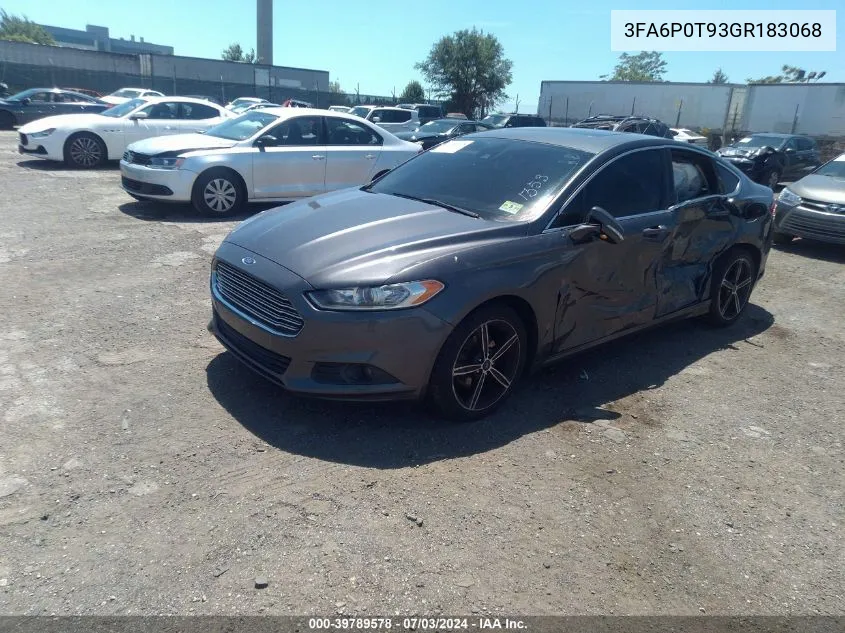 2016 Ford Fusion Se VIN: 3FA6P0T93GR183068 Lot: 39789578