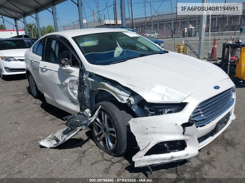 3FA6P0SU4GR194991 2016 Ford Fusion Energi Titanium