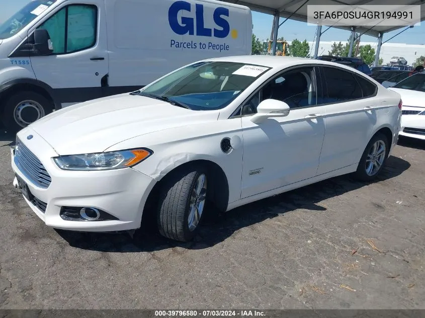 3FA6P0SU4GR194991 2016 Ford Fusion Energi Titanium