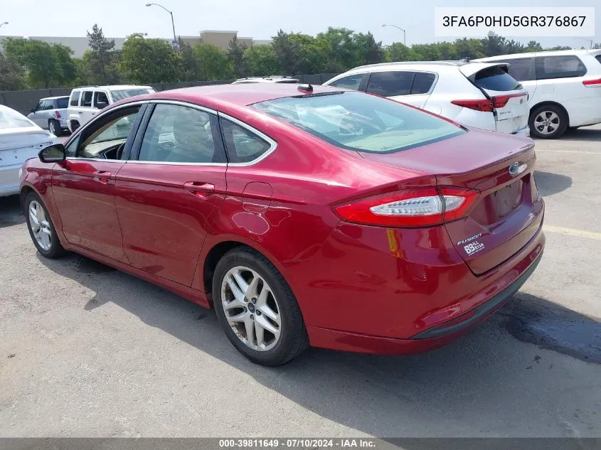 3FA6P0HD5GR376867 2016 Ford Fusion Se