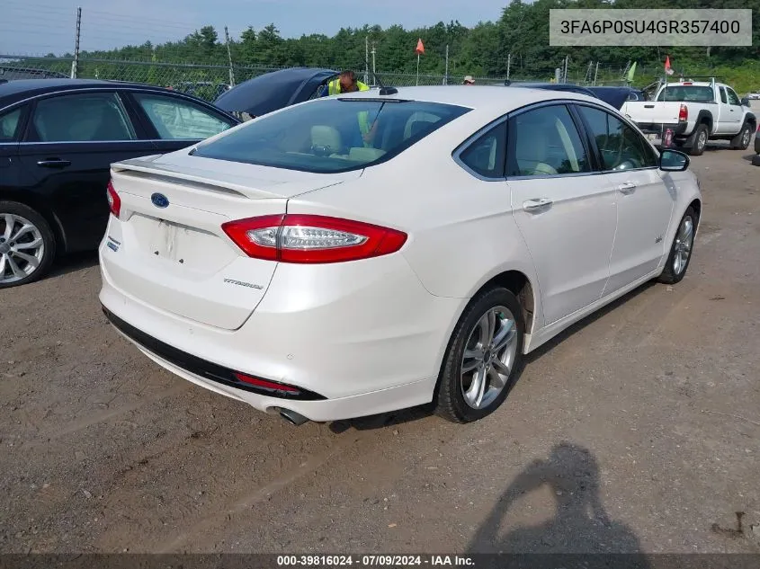 3FA6P0SU4GR357400 2016 Ford Fusion Energi Titanium