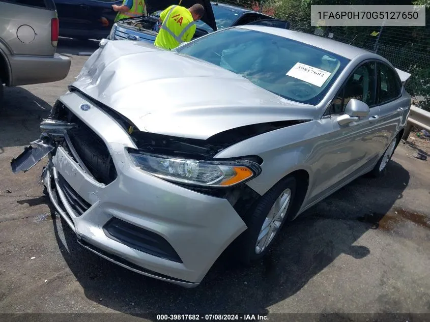 2016 Ford Fusion Se VIN: 1FA6P0H70G5127650 Lot: 39817682