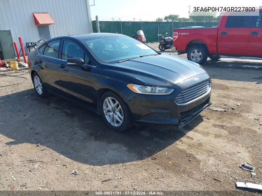 3FA6P0H74GR227800 2016 Ford Fusion Se