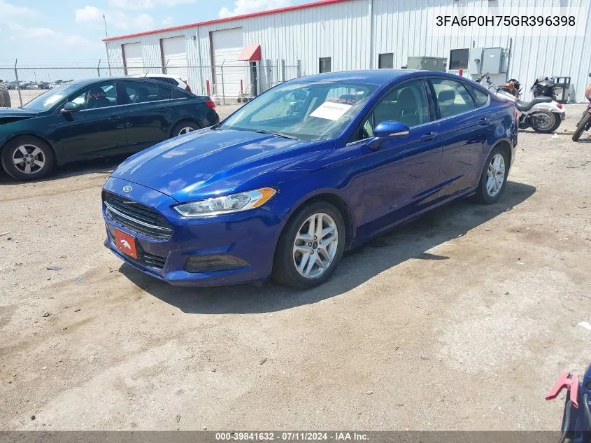 2016 Ford Fusion Se VIN: 3FA6P0H75GR396398 Lot: 39841632