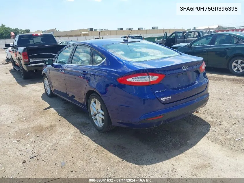 2016 Ford Fusion Se VIN: 3FA6P0H75GR396398 Lot: 39841632