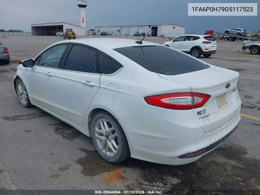 2016 Ford Fusion Se VIN: 1FA6P0H79G5117523 Lot: 39844564