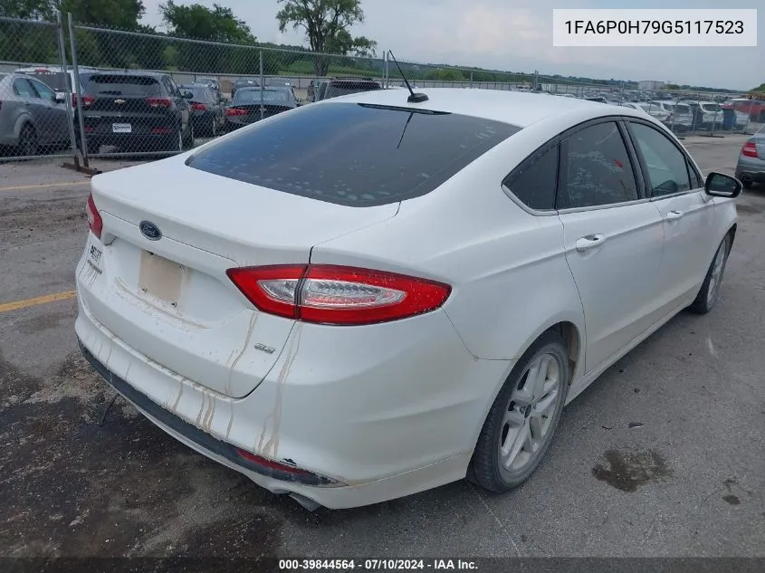 2016 Ford Fusion Se VIN: 1FA6P0H79G5117523 Lot: 39844564