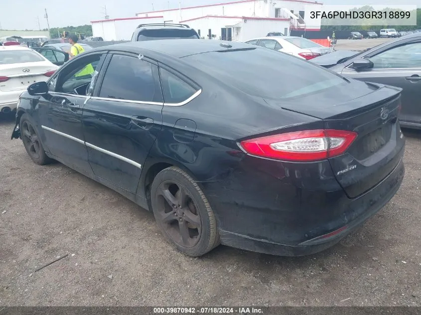 2016 Ford Fusion Se VIN: 3FA6P0HD3GR318899 Lot: 39870942