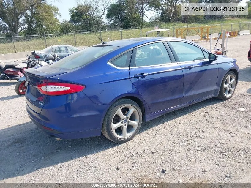 2016 Ford Fusion Se VIN: 3FA6P0HD3GR133185 Lot: 39874300