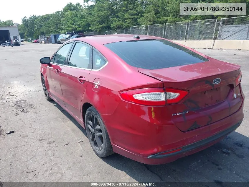 3FA6P0H78GR350144 2016 Ford Fusion Se