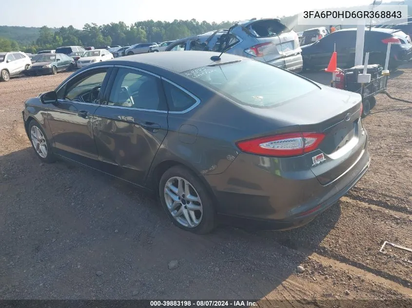 3FA6P0HD6GR368843 2016 Ford Fusion Se