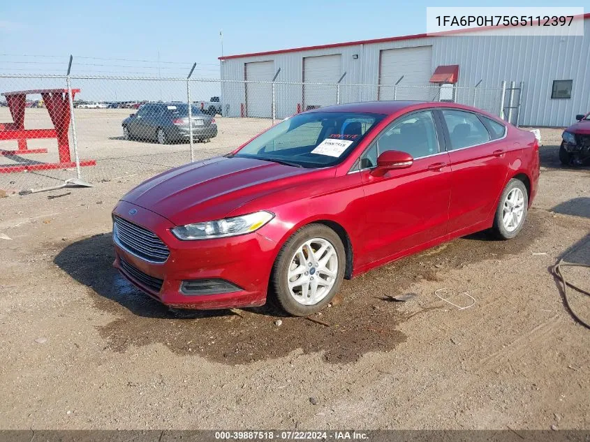 2016 Ford Fusion Se VIN: 1FA6P0H75G5112397 Lot: 39887518