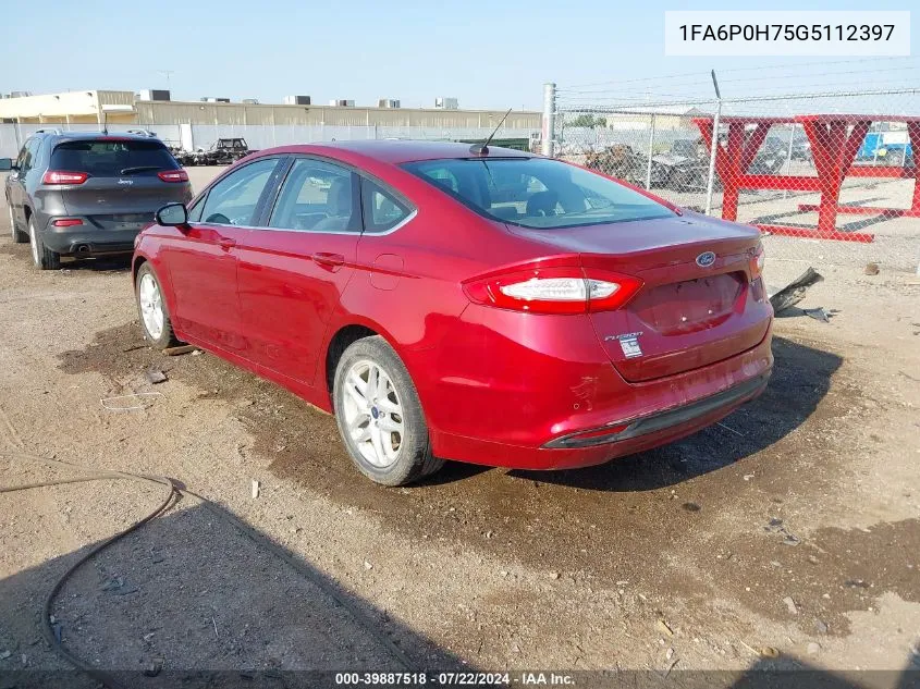 2016 Ford Fusion Se VIN: 1FA6P0H75G5112397 Lot: 39887518