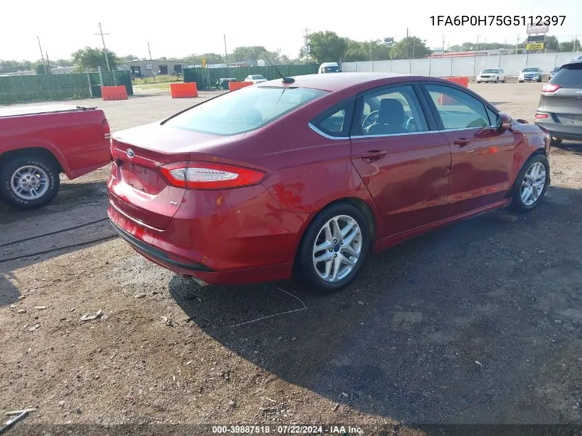 2016 Ford Fusion Se VIN: 1FA6P0H75G5112397 Lot: 39887518