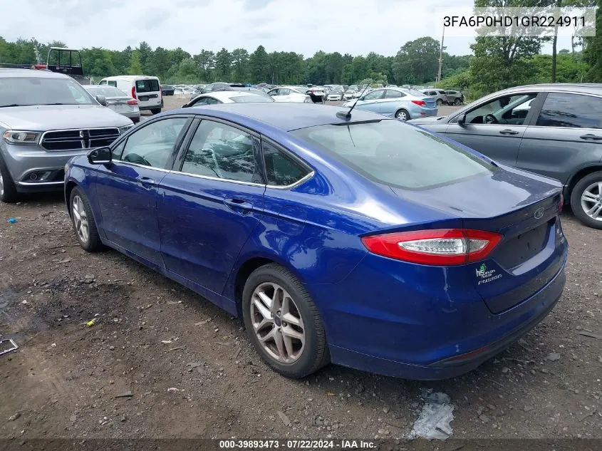 3FA6P0HD1GR224911 2016 Ford Fusion Se