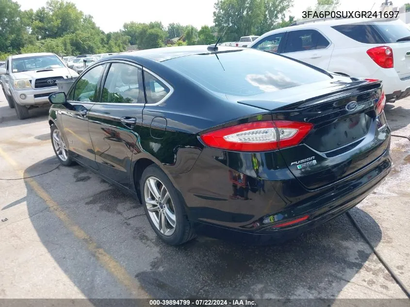 2016 Ford Fusion Energi Titanium VIN: 3FA6P0SUXGR241697 Lot: 39894799