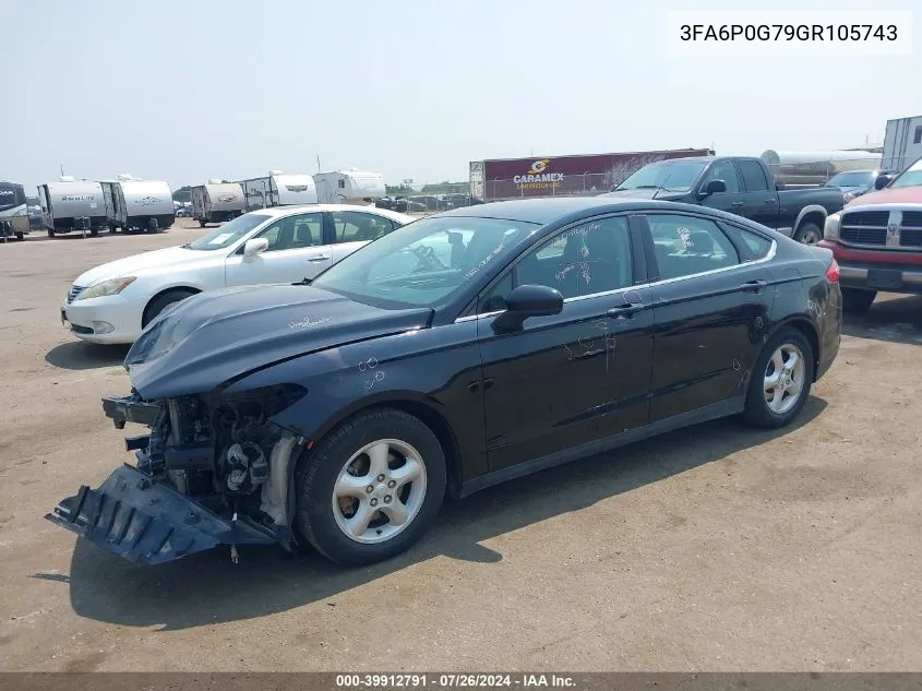 2016 Ford Fusion S VIN: 3FA6P0G79GR105743 Lot: 39912791