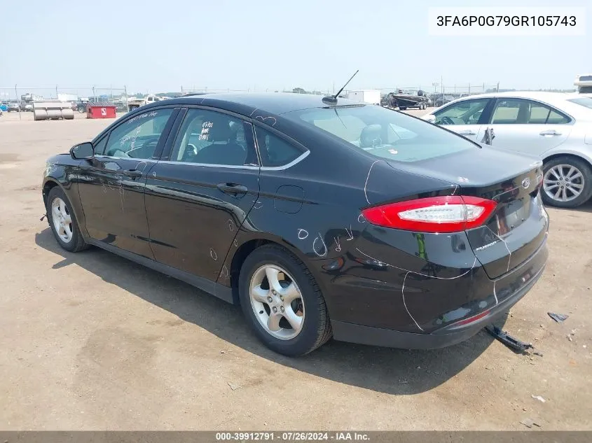 3FA6P0G79GR105743 2016 Ford Fusion S