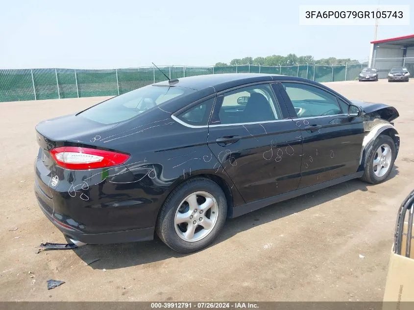 2016 Ford Fusion S VIN: 3FA6P0G79GR105743 Lot: 39912791