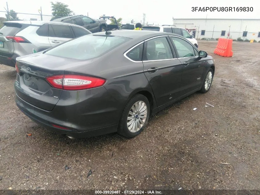 2016 Ford Fusion Energi Se Phev VIN: 3FA6P0PU8GR169830 Lot: 39920407