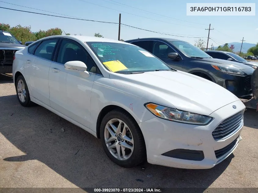 2016 Ford Fusion Se VIN: 3FA6P0H71GR116783 Lot: 39923070