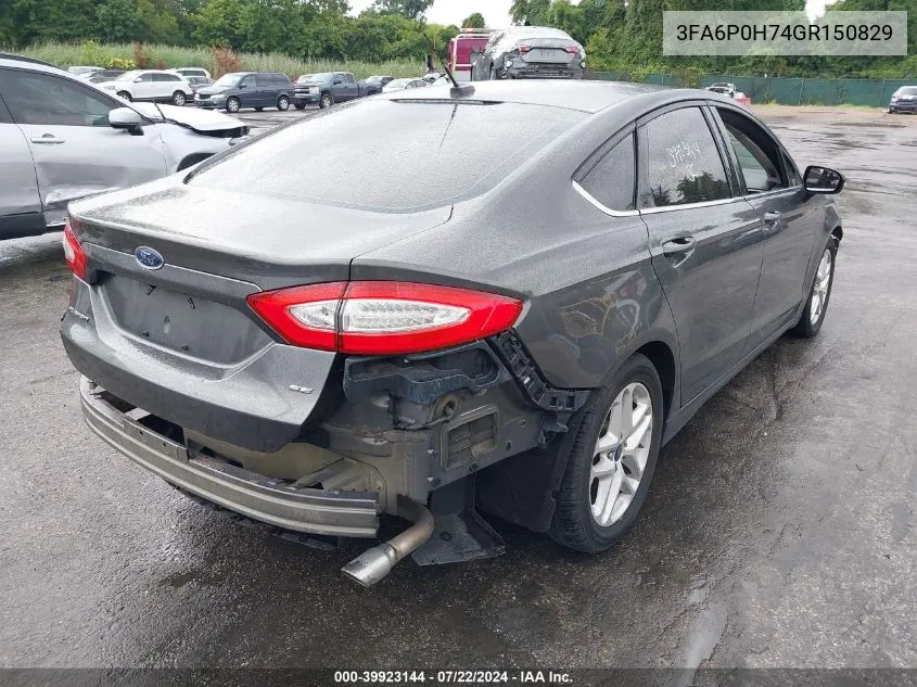 3FA6P0H74GR150829 2016 Ford Fusion Se