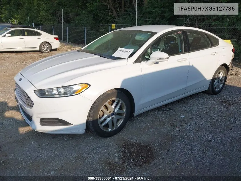 2016 Ford Fusion Se VIN: 1FA6P0H7XG5127736 Lot: 39930061